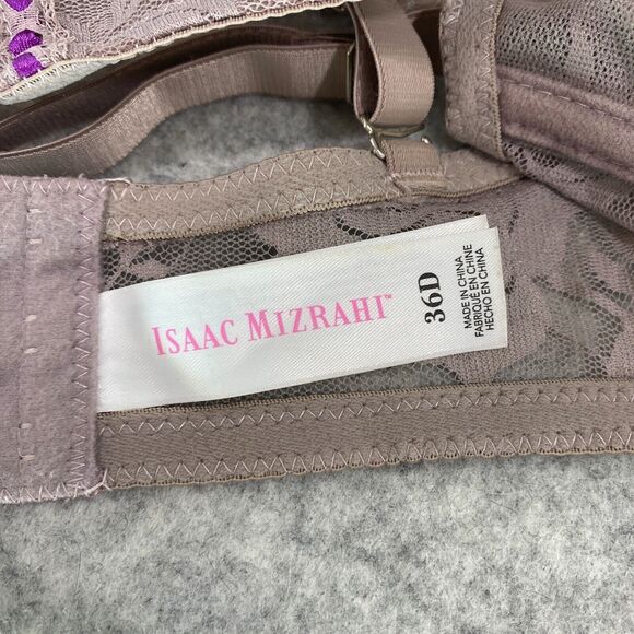 Isaac Mizrahi Purple Gray Lace Push Up Bra Womens Size 36D - Picture 8 of 9